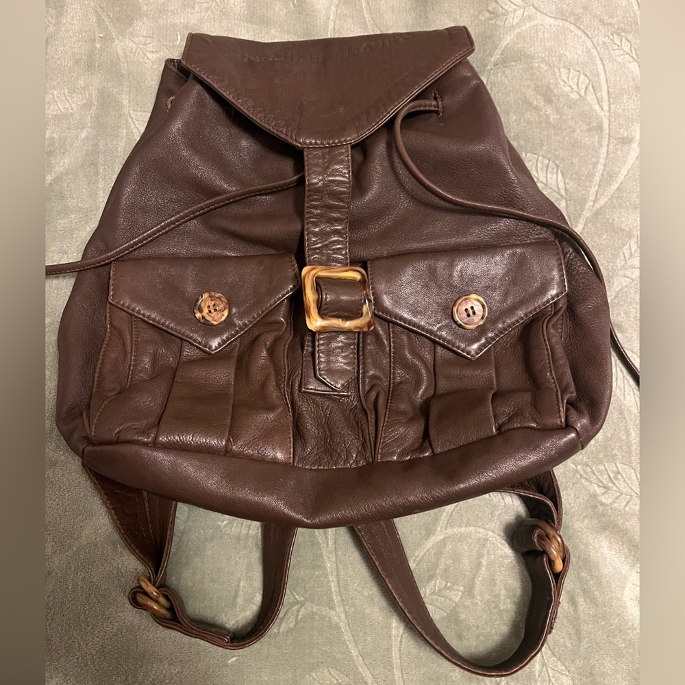 Frankie Amaury Leather Brown Backpack